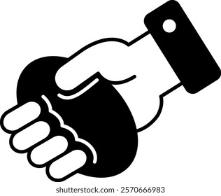 Stress ball Icon - Black Filled Style - Social Anxiety Theme