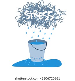 Stress bucket concept image. Clipart image