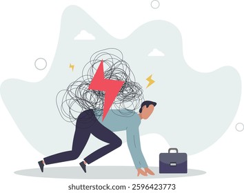 Stress burden, anxiety from work difficulty and overload, problem in economic crisis or pressure from too much responsibility concept,flat character life .