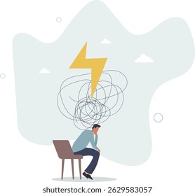 Stress burden, anxiety from work difficulty and overload, problem in economic crisis or pressure from too much responsibility concept, character life .