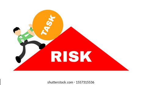 stress businessman work task under risk cartoon doodle flat design style Vector illustration 