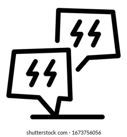 Stress chat icon. Outline stress chat vector icon for web design isolated on white background