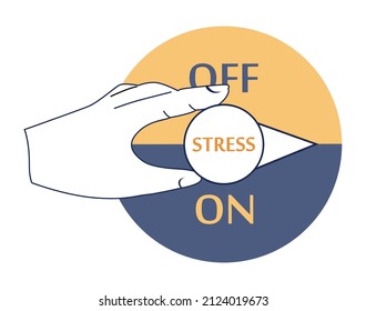 Stress concept. Depression and fear, emotional frustration. Mental disorder and pressure. Suffering from anxiety and pressure. Flat vector illustration