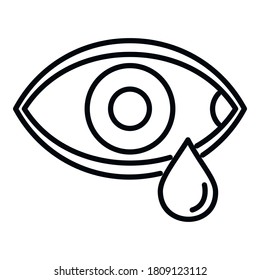 Stress crying eye icon. Outline stress crying eye vector icon for web design isolated on white background