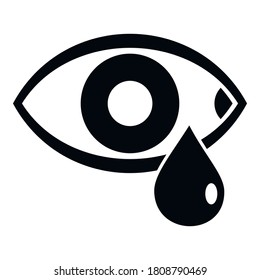 Stress crying eye icon. Simple illustration of stress crying eye vector icon for web design isolated on white background