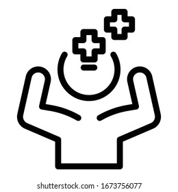Stress depression icon. Outline stress depression vector icon for web design isolated on white background
