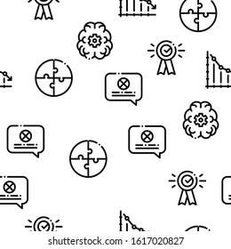 Stress And Depression Seamless Pattern Vector Thin Line. Illustrations