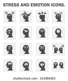 Stress and emotion vector icons sets design