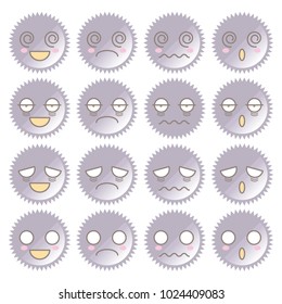 Stress emotional expression icon set