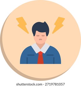 Icono de estilo de círculo plano de estrés