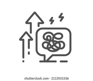 Stress grows line icon. Anxiety depression chat sign. Mental health symbol. Quality design element. Linear style stress grows icon. Editable stroke. Vector