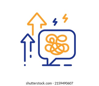 Stress grows line icon. Anxiety depression chat sign. Mental health symbol. Colorful thin line outline concept. Linear style stress grows icon. Editable stroke. Vector