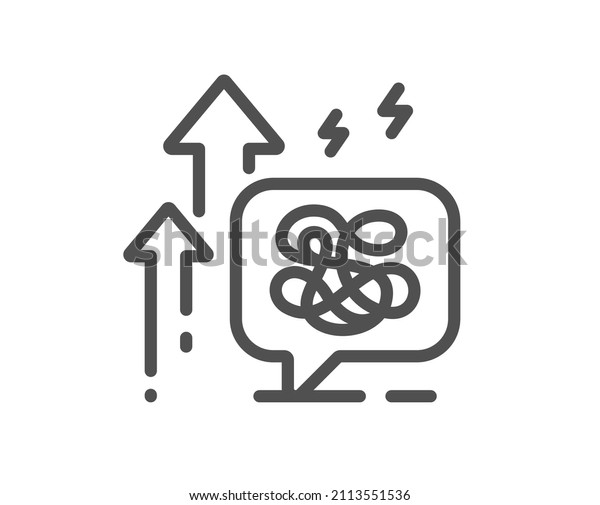 Stress grows line icon. Anxiety\
depression chat sign. Mental health symbol. Quality design element.\
Linear style stress grows icon. Editable stroke.\
Vector
