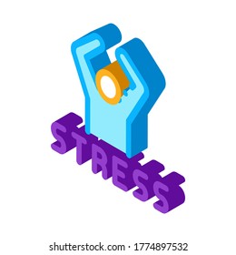 Vector de iconos humanos de estrés. Señal isométrica isométrica isométrica isométrica isométrica humana. ilustración de símbolo aislado de color
