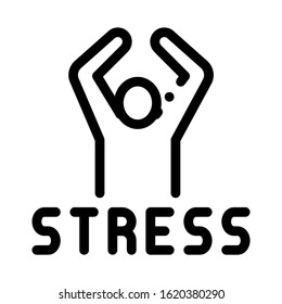 Stress Human Icon Vector. Outline Stress Human Sign. Isolated Contour Symbol Illustration