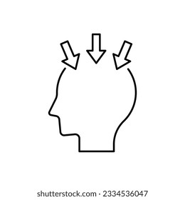 Stress human mind icon, depression, isolated on white background. vector illustration 