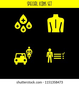 stress icon. 4 stress set with spa, traffic, anatomy and businessman tasks items list vector icons for web and mobile app