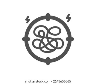 Stress icon. Anxiety depression target sign. Mental health symbol. Classic flat style. Quality design element. Simple stress icon. Vector