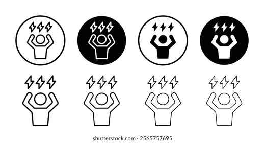 Stress icon Black and white outline vector