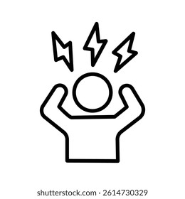 Stress icon black and white vector sign