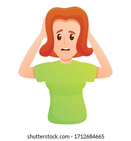 Icono de estrés. Caricatura del icono del vector de estrés para el diseño web aislado en fondo blanco