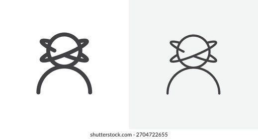 Stress icon. collection of editable stroke line and solid flat styles.
