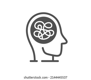 Stress icon. Confused mind sign. Depression or Mental health symbol. Classic flat style. Quality design element. Simple stress icon. Vector