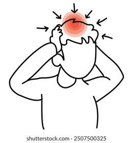 Stress Icon Design. Represents Stress, Mental Health, Anxiety, Tension. Vector icon.