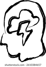 stress icon in Doodle style 