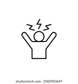 Stress icon Flat fill set collection