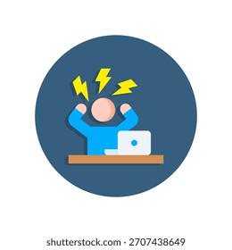 Icono de estrés Ilustración vectorial plana