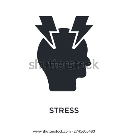 Stress Icon Glyph Style. Vector Illustration For Graphic Design