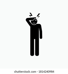 Stress Icon. Headache Symbol - Vector Logo Template.