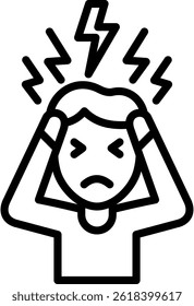 Stress Icon Line Vector Illustration