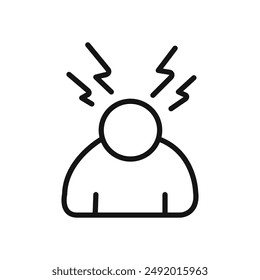 Stress icon linear graphics set vector
