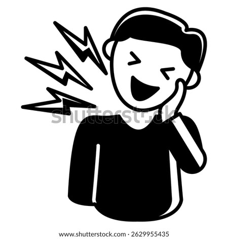 Stress icon represented by Stress pose Black Filled style.