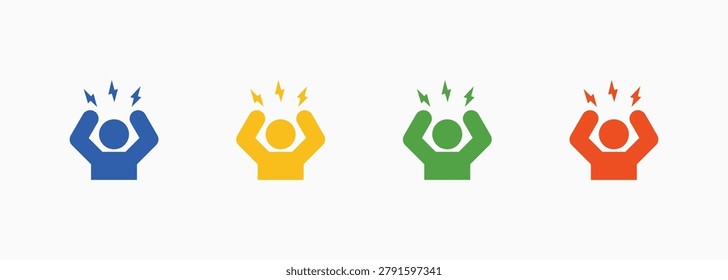 Stress Icon Set Color Multiple Style Collection Illustration