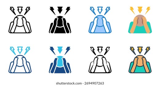 Conjunto de iconos de estrés colección de estilos múltiples 
