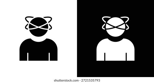 Ícone de estresse silhueta vetor plana ilustração design pack.