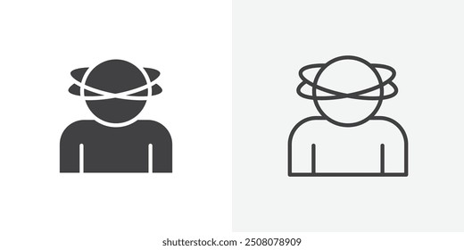 Stress icon in solid and outlined style