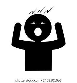Stress icon vector images with black and white