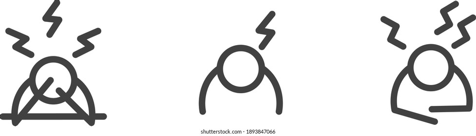 Icono de estrés, ilustración de línea vectorial