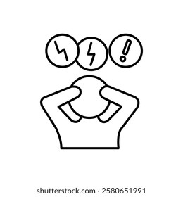 Stress icon Vector logo set flat
