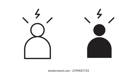 Stress icon vector modern flat and stroke designs