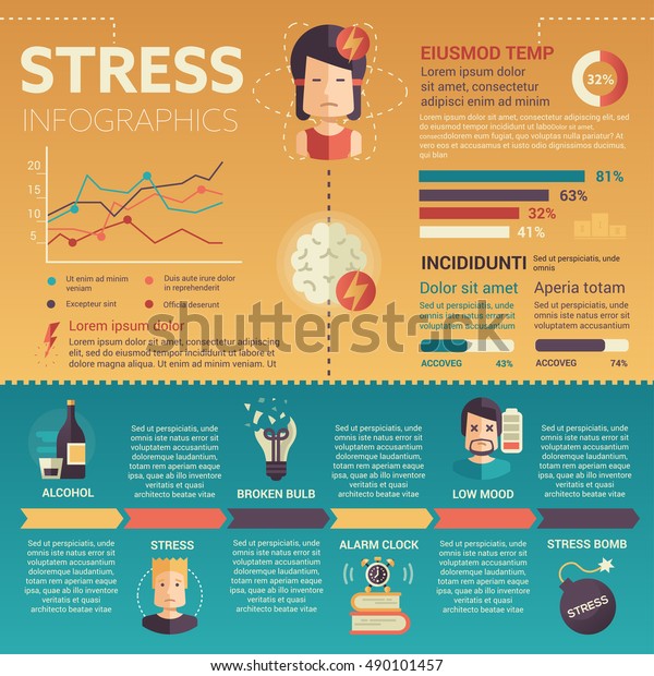 Stress Infographics Info Poster Brochure Cover Stock Vector (Royalty ...