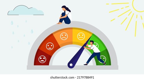 Stress level meter Concept of emotional overload, stress level, burnout, increased productivity, tiring, frustration employee in job Vector illustration Relieve stress Angry tension business lifestyle