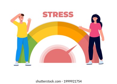 El nivel de estrés redujo el concepto. Cansado de la frustración de un empleado en el trabajo. Tensión furiosa en el estilo de vida de los negocios. Escena de sobrecarga emocional. Ilustración del vector