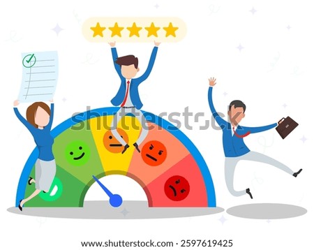 Stress level at work concept. The employee were cheering and jumping happily. Employee engagement, commitment or motivation to succeed with the company, employee productivity or recognition. 