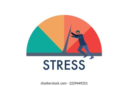 Stress levels are reduced with problem solving and pressure concept. Tired of disappointment employee in vacancy vector illustration. Angry tension in a business lifestyle. Scene of emotio
