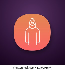 Stress and life problems app icon. Burden. Exhaustion and fatigue. Troubled and tired person. Burnout. Stress symptom. UI/UX user interface. Web or mobile application. Vector isolated illustration